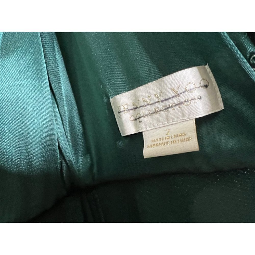 BHLDN Jenny Yoo Logan Velvet Dress Size 2 in Dark Emerald - Picture 4 of 5
